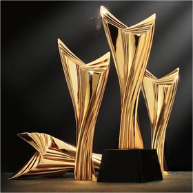 豁达之翼定制定做高档优秀员工奖品创意金属奥斯卡小金人冠军奖杯刻字