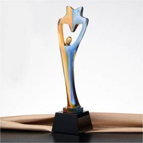 蜚英腾茂琉璃奖杯水晶定制年会表彰奖牌比赛奖品纪念品免费刻字定做