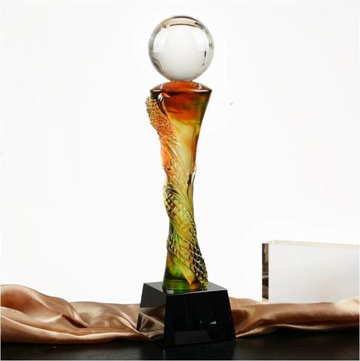 硕果累累琉璃奖杯水晶定制年会表彰奖牌比赛奖品纪念品免费刻字定做 商品图0
