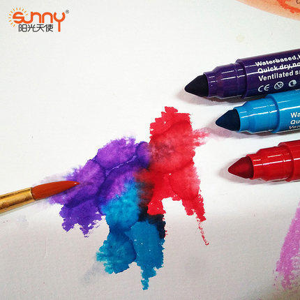 阳光天使12色/24色大容量水彩笔锥形头可水洗 商品图4