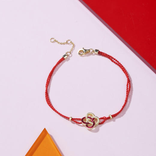 宫喜礼故宫文创官方授权绳结记事红绳手链万字结ab款s925银镀18k金