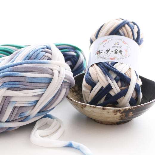 如意鸟段染布条线勾包包线手编坐垫线地毯线手工diy编织粗毛线