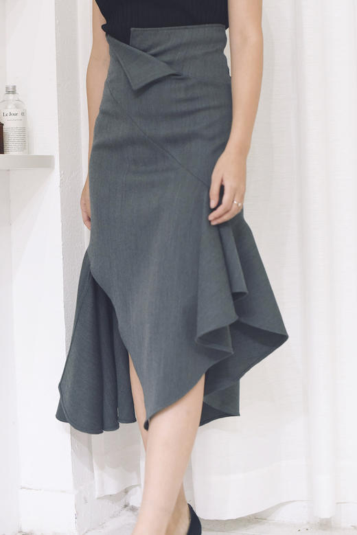 Atelier Miss Lu / Octavia-高级灰鱼尾开衩半裙 商品图8