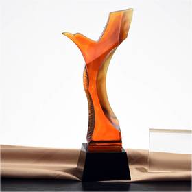 鹰击长空琉璃奖杯水晶定制年会表彰奖牌比赛奖品纪念品免费刻字定做