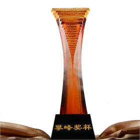 谁与争锋琉璃奖杯水晶定制年会表彰奖牌比赛奖品纪念品免费刻字定做