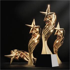 梦想之星定制定做高档优秀员工奖品创意金属奥斯卡小金人冠军奖杯刻字
