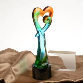 感动中国爱心款琉璃奖杯水晶定制年会表彰奖牌比赛奖品纪念品免费刻字定做