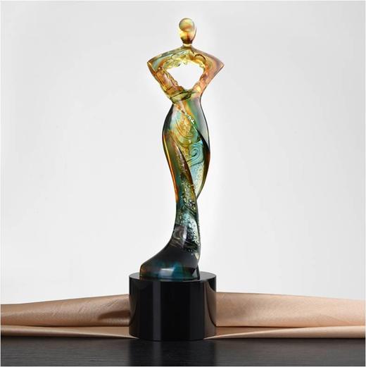 终身成就琉璃奖杯水晶定制年会表彰奖牌比赛奖品纪念品免费刻字定做 商品图0