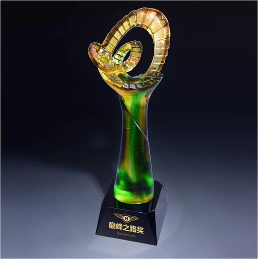 巅峰之路琉璃奖杯水晶定制年会表彰奖牌比赛奖品纪念品免费刻字定做 商品图0