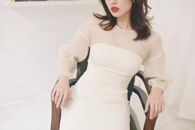 AtelierMissLu / Michelle 珍珠白欧根纱连身裙