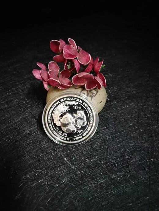 河南中钱 中国金币 2006年中国沈阳世界园艺博览会熊猫加字纪念币 1盎司银币 商品图11