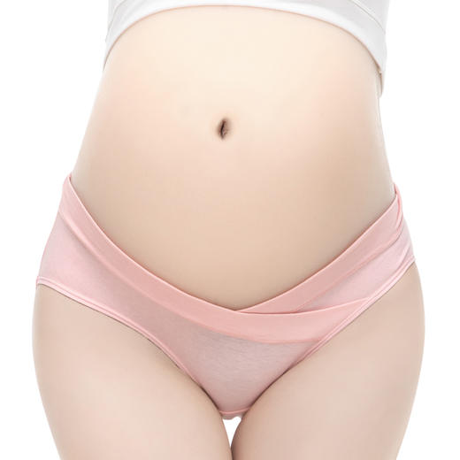 [KL]孕妇低腰内裤（虾粉色/香槟色/绿色 3条/包） 商品图1