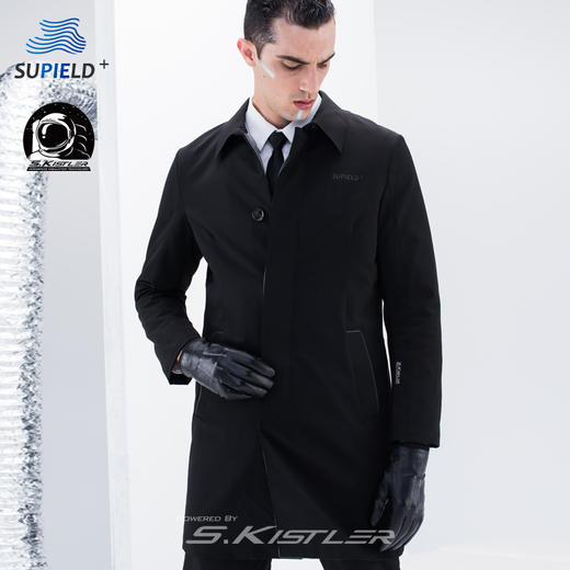 Supield素湃黑科技宇航气凝胶保暖衣中长款商务棉衣男薄棉服 P615 商品图0
