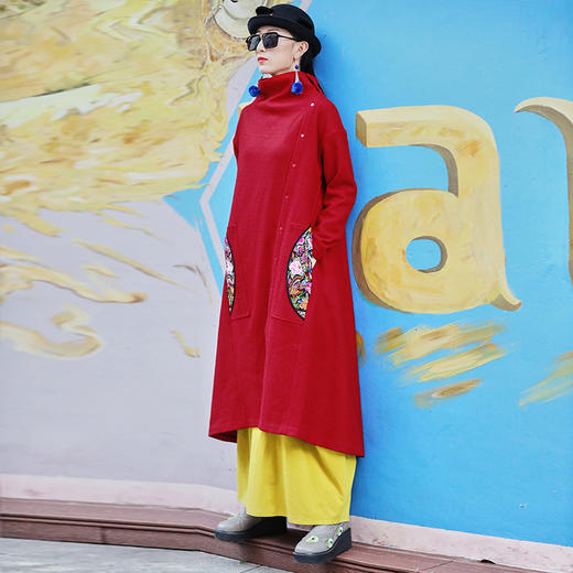 凤求凰刺绣双面呢毛呢外套 商品图3