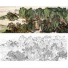 刘彦水白描底稿-横幅工笔山水-《翠岸叠崖》-多种白描尺寸可选-LQ61 商品缩略图0