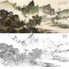 刘彦水白描底稿-横幅工笔山水人物-《玉楼春思青山远》-多种白描尺寸可选-LQ55 商品缩略图0