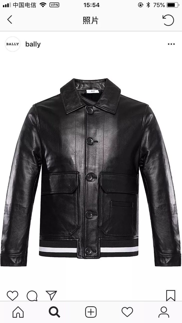 重磅出击时尚与奢华的引领秋冬首选毒物巴利家进口绵羊真皮翻领夹克