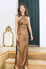 AtelierMissLu / Deborah 铜棕金交叉长礼服 商品缩略图4