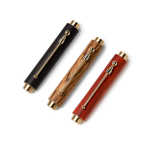 小时光便携小钢笔，小巧精致，iPhoneX的一半长，黄铜实木材质，私人订制 商品图0