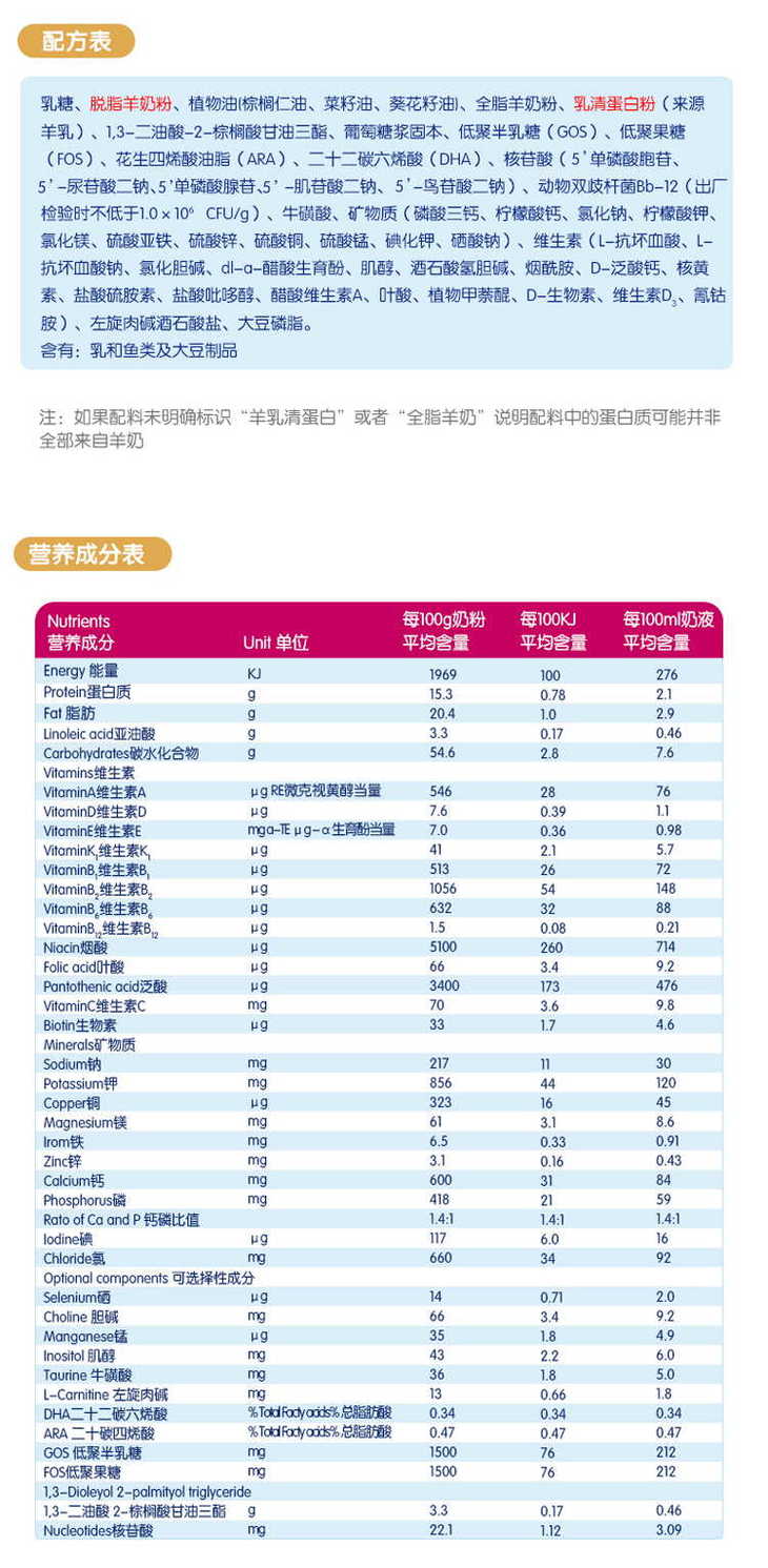 特价佳贝艾特kabrita婴幼儿羊奶粉金装系列1段荷兰原装进口