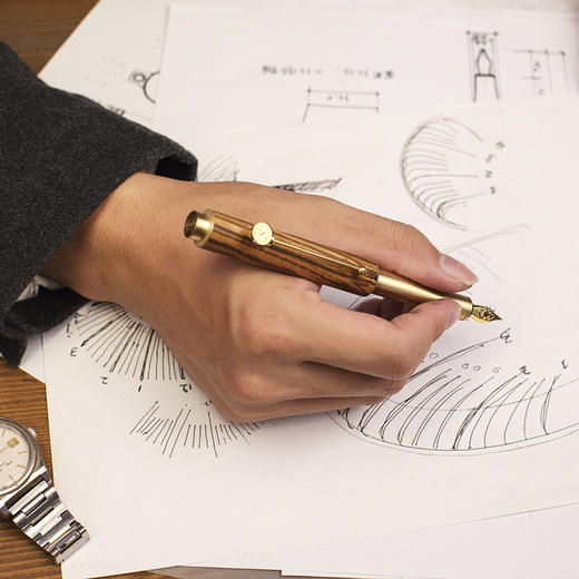 小时光便携小钢笔，小巧精致，iPhoneX的一半长，黄铜实木材质，私人订制 商品图3