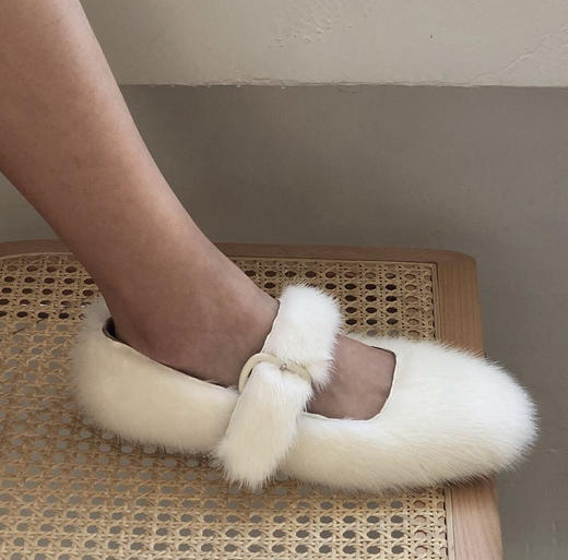 MINK FUR 玛丽珍皮草鞋 商品图1