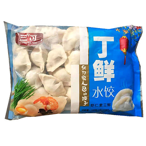 【百汇到家】三可丁鲜水饺500g/袋      虾仁肉/素三鲜 水饺 商品图1