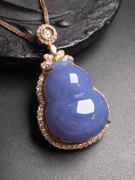 【12589】翡翠冰种蓝紫大葫芦吊坠