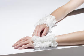 北京仓｜Catherine Osti-Louisa-法国里昂真丝 袖饰（白色）［法国设计师］