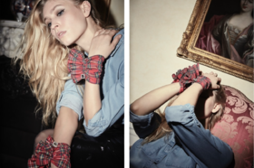 北京仓｜Catherine Osti-Wallace-Scottish风格软呢 袖饰（红色）［法国设计师］