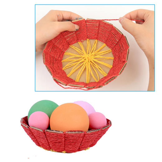 【美可—生活区】纸绳纸卡编织花篮 幼儿园儿童手工diy制作材料包益智创意材料新品 商品图4