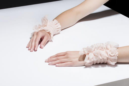 北京仓｜Catherine Osti-Louisa-法国里昂真丝 袖饰（粉色）［法国设计师］ 商品图0