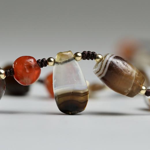 高古糖球玛瑙圆珠+缠丝玛瑙项链 商品图7