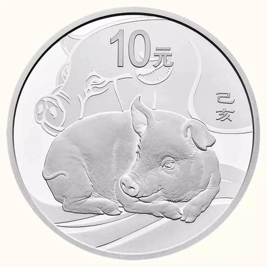 【新品预订】2019年猪年生肖圆形本色30克银币（部分订金） 商品图0