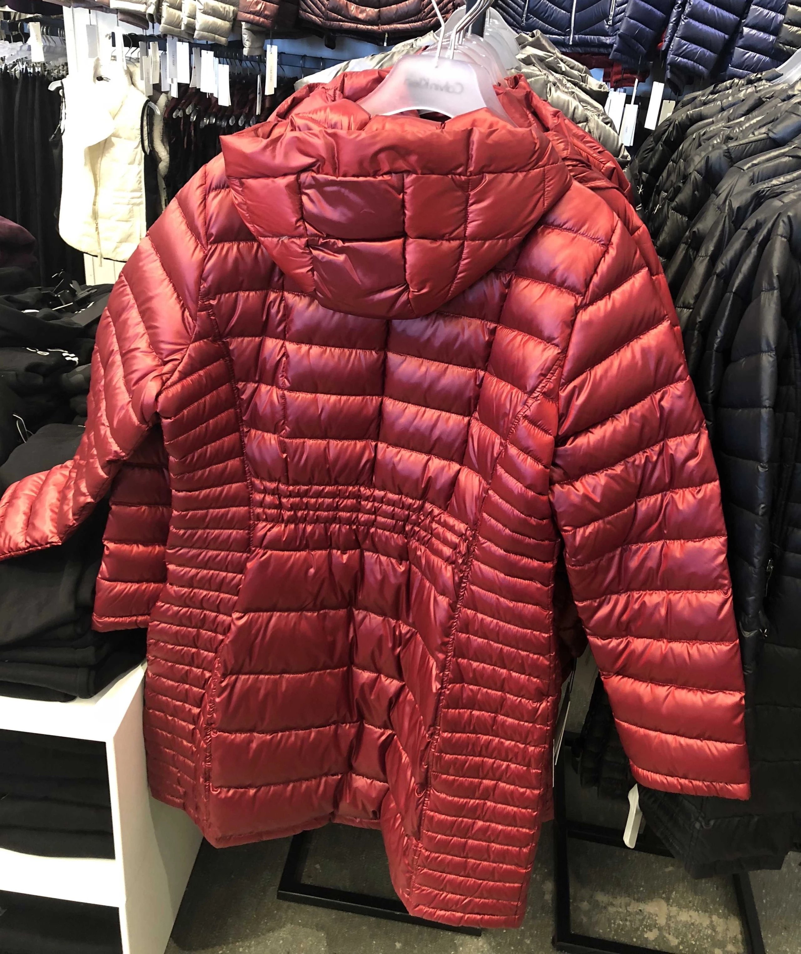 calvinkleinck女士时尚保暖中长款羽绒服