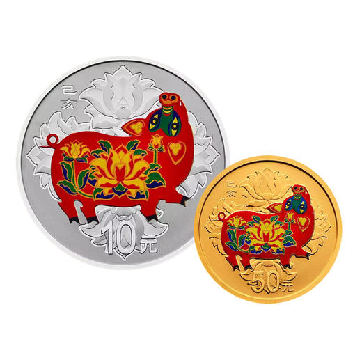 【新品预订】2019年猪年生肖圆形彩色金银币（3克金+30克银）（部分订金） 商品图0