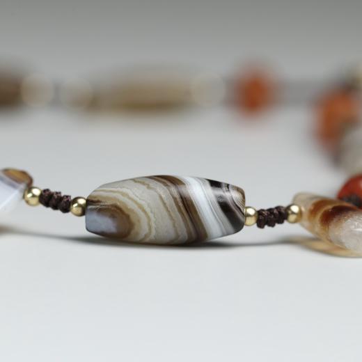 高古糖球玛瑙圆珠+缠丝玛瑙项链 商品图4