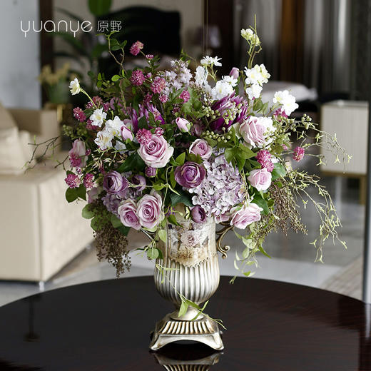 原野欧式古典风格高档树脂花瓶花器客厅酒店装饰摆件古典欧式花瓶 商品图0