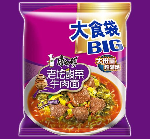 康師傅大食代老壇酸菜牛肉麵145g5袋包