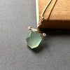 几何金高冰种淡晴水翡翠吊坠18k黄金镶嵌 商品缩略图0