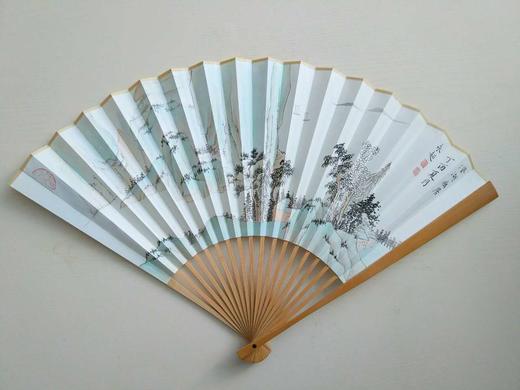 美图文创--知名中青年画家刘永超 书法家陈锡勇 手绘及书法 折扇 商品图6
