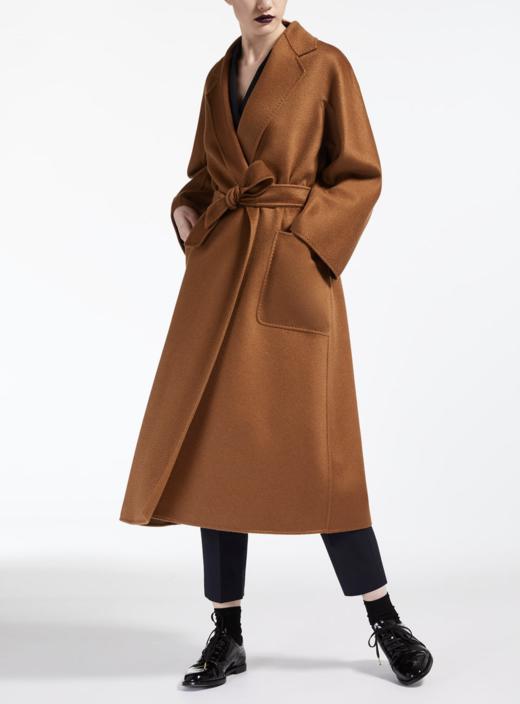 100%纯羊绒水波纹labbro大衣