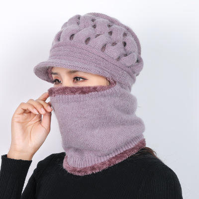 秋冬毛线连体围脖帽 商品图2