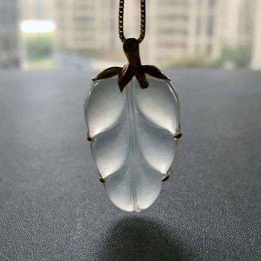 冰种翡翠叶子18k黄金钻石镶嵌 商品图8