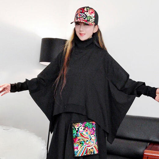 寂黑无忌绣花宽松卫衣 | 杨老师同款 |  现货加急发 商品图6