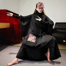 寂黑无忌绣花宽松卫衣 | 杨老师同款 |  现货加急发