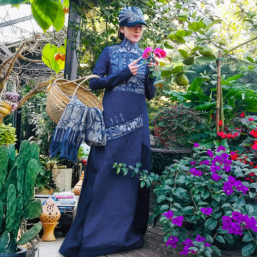 青衣谣印花拼接连衣裙 | 杨丽萍老师同款 | 现货加急发 商品图0