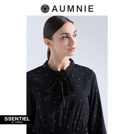 SSENTIEL by AUMNIE｜  复古波点百褶裙 新款秋冬立领百搭连衣裙 商品图4