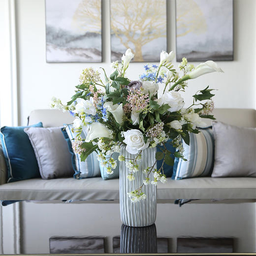 原野 自然风花艺仿真花假花套装 花瓶装饰混搭客厅酒店花艺摆件 香雪兰混搭套装 商品图2