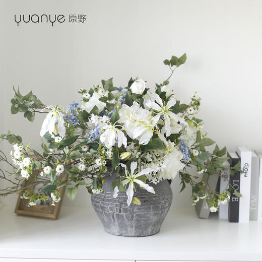 原野 自然风格仿真花假花套装 客厅酒店装饰花陶瓷花瓶摆件 自然风陶瓷花艺 商品图4